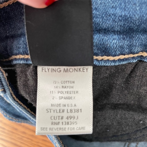 Dark Wash Flying Monkey Denim Shorts - Picture 4 of 4